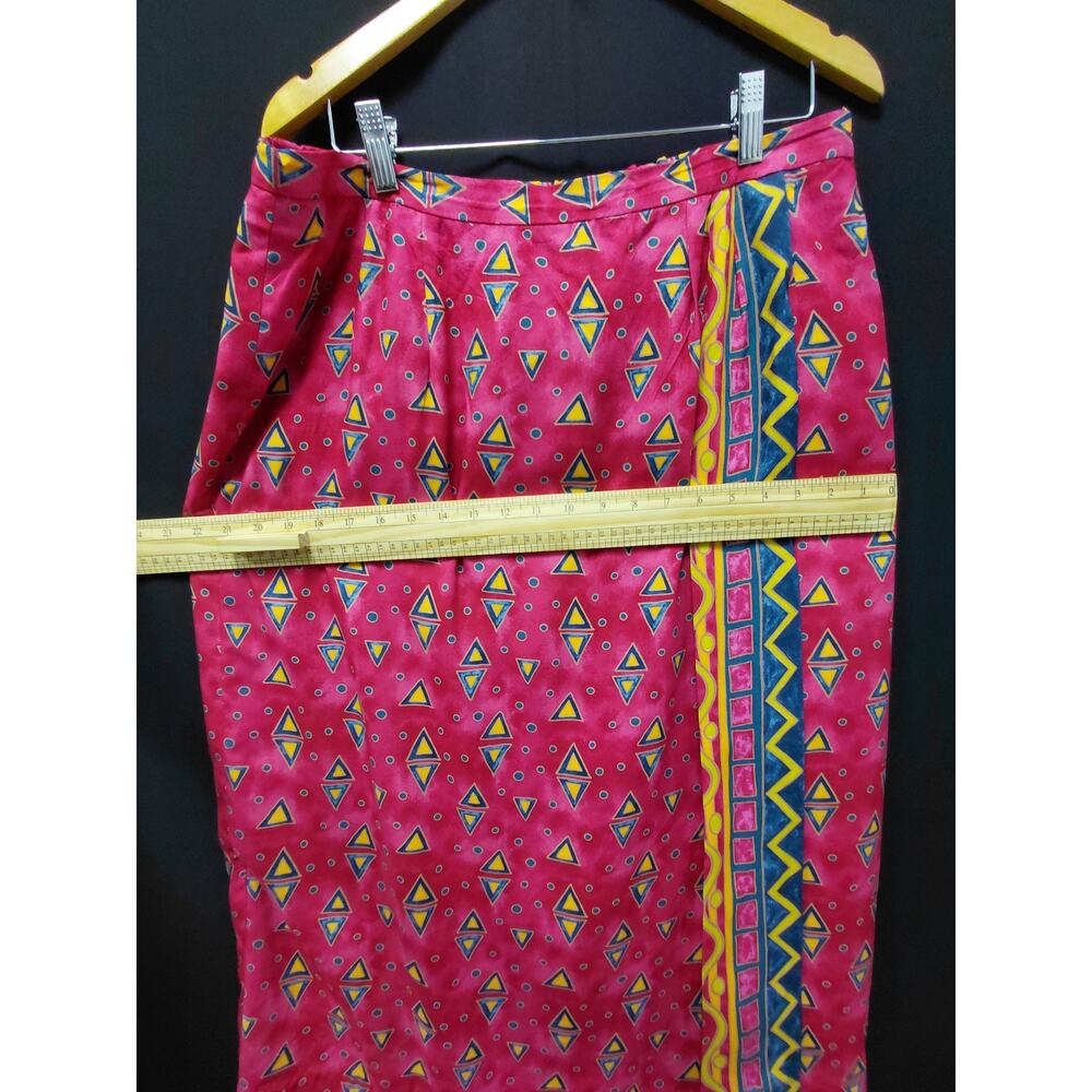 Pendleton Classic Rayon Pink Geometric Print Skir… - image 7